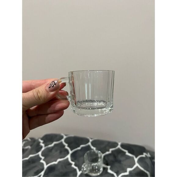 Bermioli Rocco set of 2 coffee espresso clear glass cups made in Italy - Picture 5 of 10